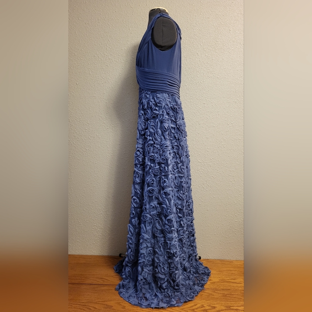 Patra Blue Rosette Gown Size 10 - Picture 2 of 11